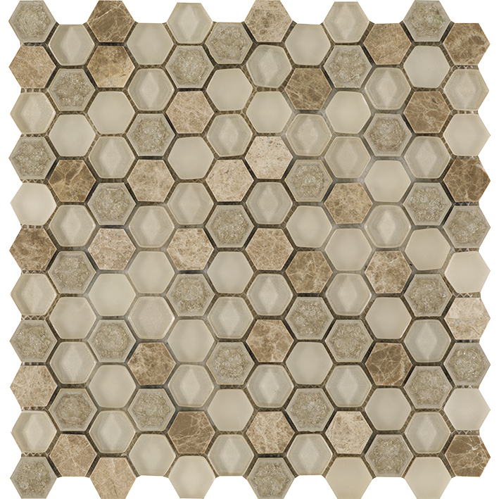 Мозаика L'Antic Colonial Aura Hexagon Creams L244006231, цвет бежевый, поверхность глянцевая, шестиугольник, 290x300