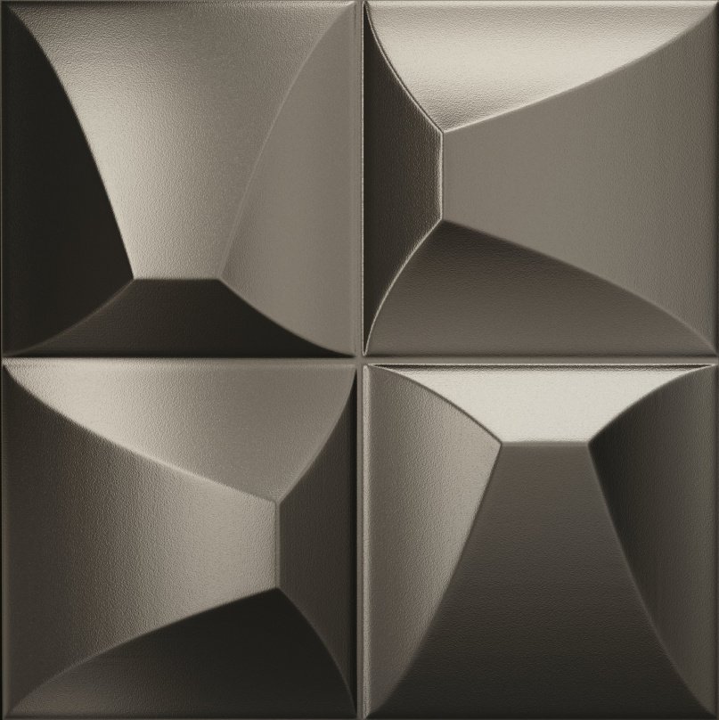 Керамическая плитка Baldocer Ena Metalic, цвет серый, поверхность глянцевая рельефная, квадрат, 250x250