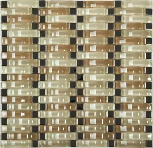 Мозаика NS Mosaic S-813, цвет бежевый, поверхность глянцевая, прямоугольник, 310x313