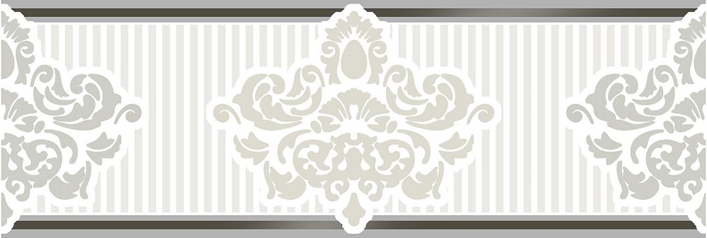 Бордюры Eurotile Valentino Border 906V, цвет серый, поверхность глянцевая, прямоугольник, 100x300