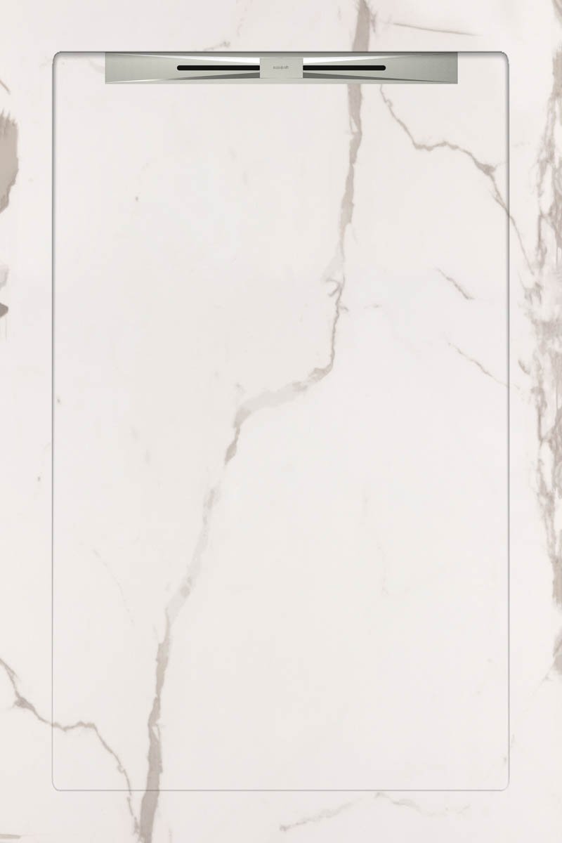 Спецэлементы Aquanit Infinity White Slope Line, цвет белый, поверхность матовая, прямоугольник, 800x1200