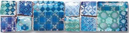 Мозаика Ker-av Frammenti&Riflessi Alba Veneziana KER-9042, цвет голубой, поверхность глянцевая, прямоугольник, 75x300