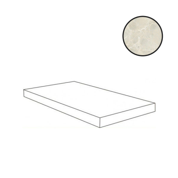 Ступени Coliseumgres Da Vinci White Scalino Dx 620070002303, цвет белый, поверхность матовая, прямоугольник, 330x600