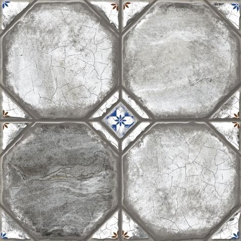 Керамогранит Керамин Брюгге 1, цвет серый, поверхность матовая, квадрат, 400x400