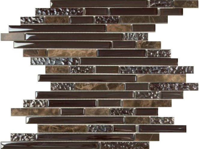 Мозаика NS Mosaic S-818, цвет коричневый, поверхность глянцевая, прямоугольник, 298x305
