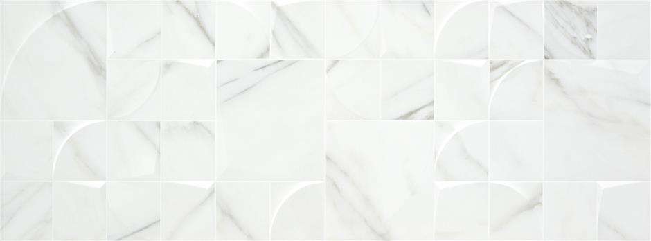 Керамогранит Keratile P.B. Qube Aston MT White Rect, цвет белый коричневый, поверхность матовая, прямоугольник, 333x900