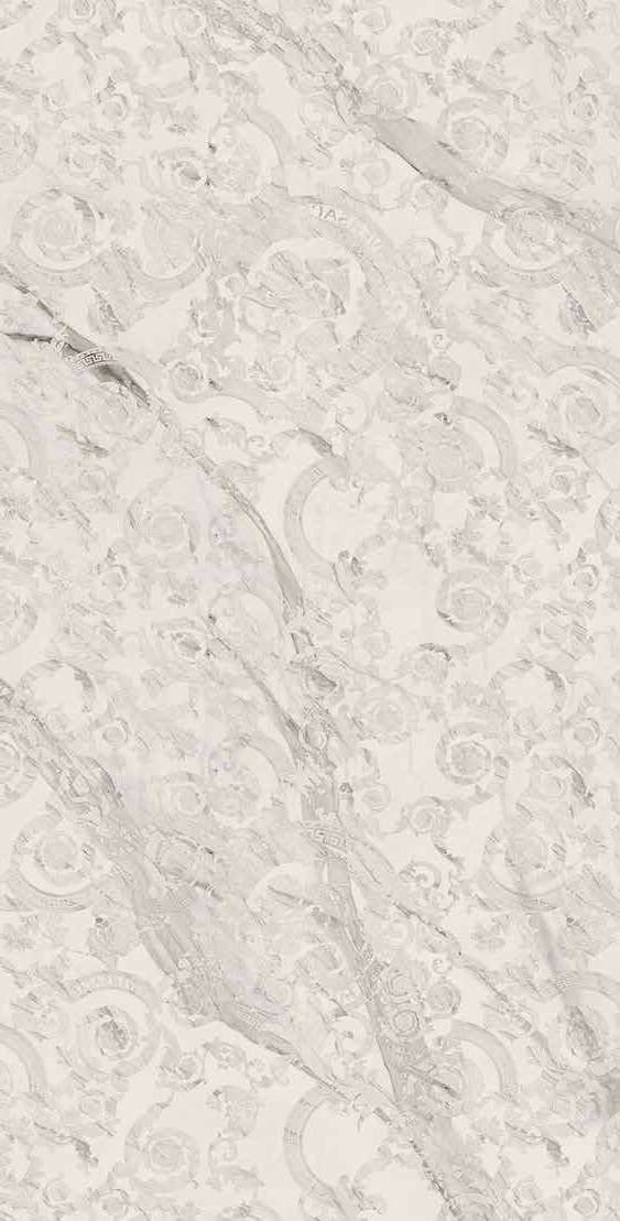 Широкоформатный керамогранит Versace Maximvs Statuario White Megabarocco B G67771, цвет бежевый, поверхность полированная, прямоугольник, 1640x3230