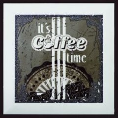 Декоративные элементы Monopole Coffee Time Brown C, цвет серый, поверхность глянцевая, квадрат, 150x150