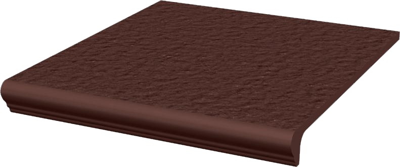 Ступени Paradyz Natural Brown Duro Cтупень простая с носиком, цвет коричневый, поверхность структурированная, прямоугольник, 300x330