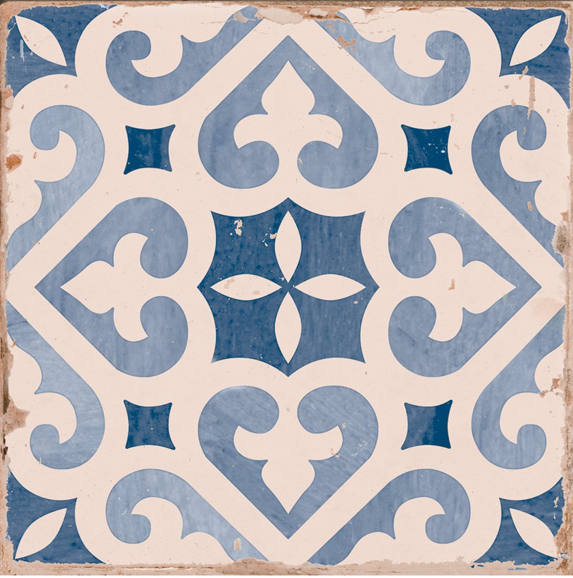 Вставки Peronda T.FS Faenza-A 13717, цвет белый синий, поверхность матовая, квадрат, 110x110