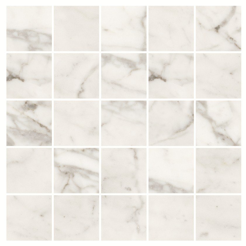 Мозаика Kerranova Marble Trend K-1000/MR/m14, цвет белый, поверхность матовая, квадрат, 307x307