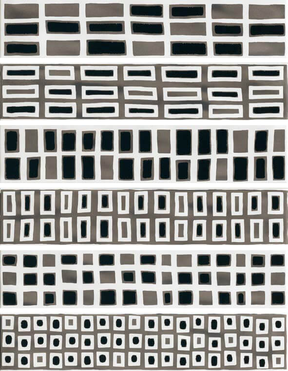 Декоративные элементы Dom Aria Man Inserto, цвет чёрно-белый, поверхность глянцевая, прямоугольник, 100x500