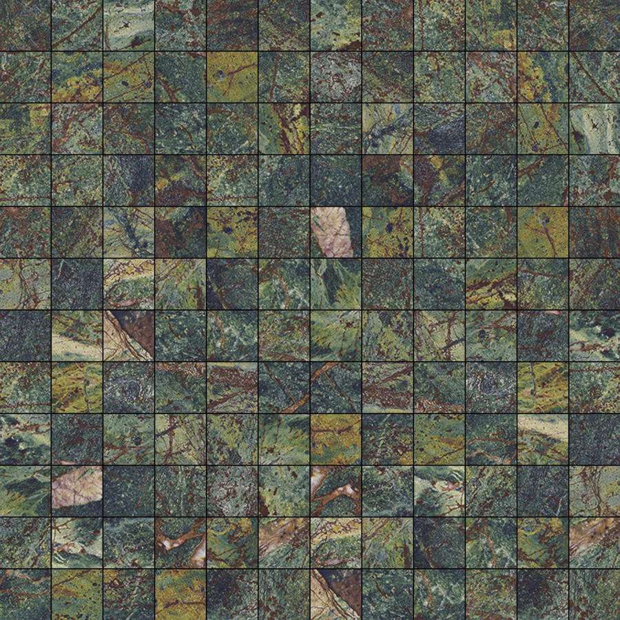 Мозаика Aparici Vivid Green Rainforest Mos 2,5X2,5, цвет зелёный, поверхность глянцевая, квадрат, 298x298