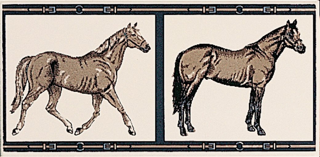 Декоративные элементы Petracers Horses su Panna, цвет разноцветный, поверхность матовая, кабанчик, 100x200