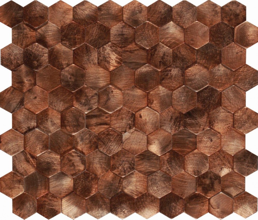 Мозаика Dune Materia Mosaics Corten 187542, цвет коричневый, поверхность полированная, шестиугольник, 260x302