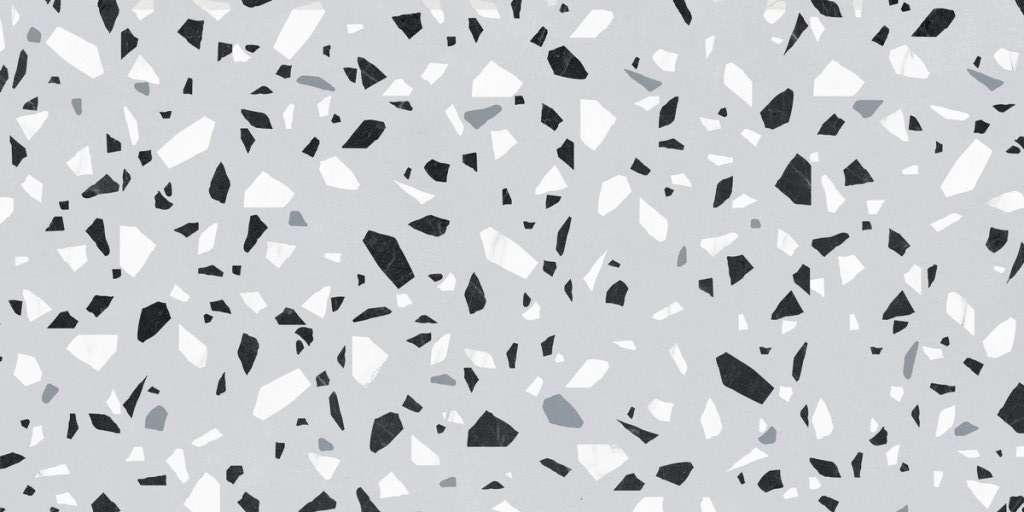 Керамическая плитка Bonaparte Royal Terrazzo DK4847, цвет серый чёрный, поверхность сатинированная, прямоугольник, 400x800