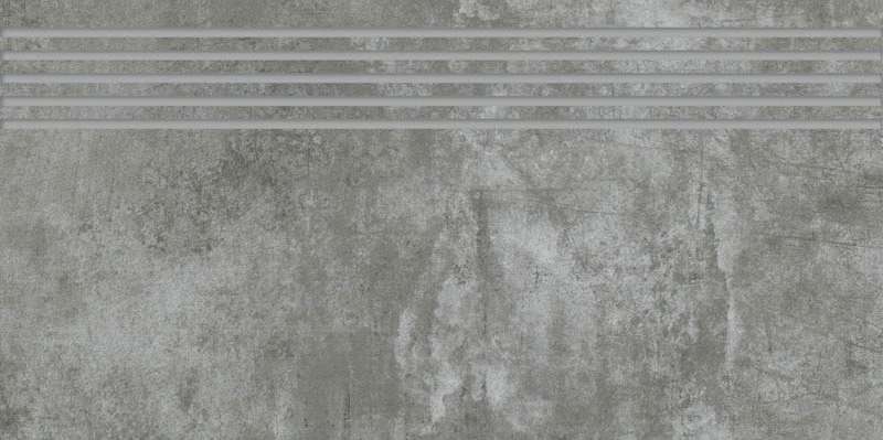 Ступени Paradyz Scratch Nero Stopnica Prosta Nacinana Polpoler, цвет серый, поверхность полированная, прямоугольник, 298x598