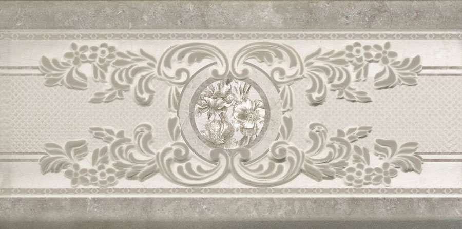 Бордюры Navarti Cenefa Daino Reale Gris, цвет серый, поверхность глянцевая, прямоугольник, 120x250
