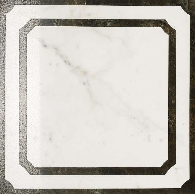 Декоративные элементы Italon Charme Pearl Inserto Frame Lux 610080000153, цвет чёрно-белый, поверхность полированная, квадрат, 590x590