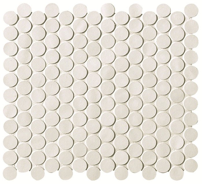 Мозаика Fap Boston Gesso Mosaico Round FK5W, цвет белый, поверхность матовая, круг и овал, 295x325
