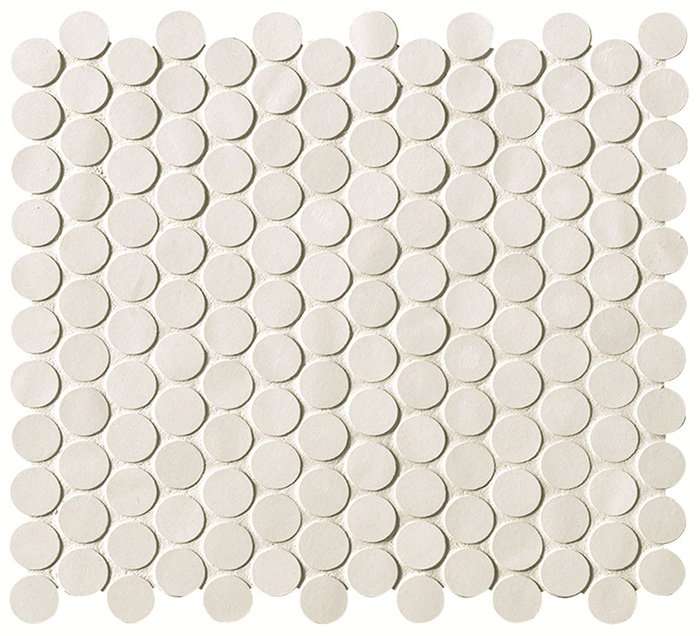 Мозаика Fap Boston Gesso Mosaico Round FK5W, цвет белый, поверхность матовая, круг и овал, 295x325