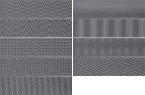 Декоративные элементы Wow Gradient Decor Black Matt 109163, цвет чёрный, поверхность матовая, прямоугольник, 75x300