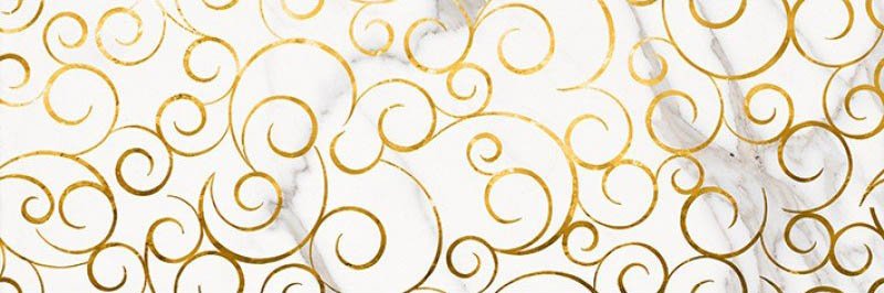 Декоративные элементы Lasselsberger Миланезе Дизайн Декор Флорал Каррара 1664-0140, цвет белый, поверхность глянцевая, прямоугольник, 200x600
