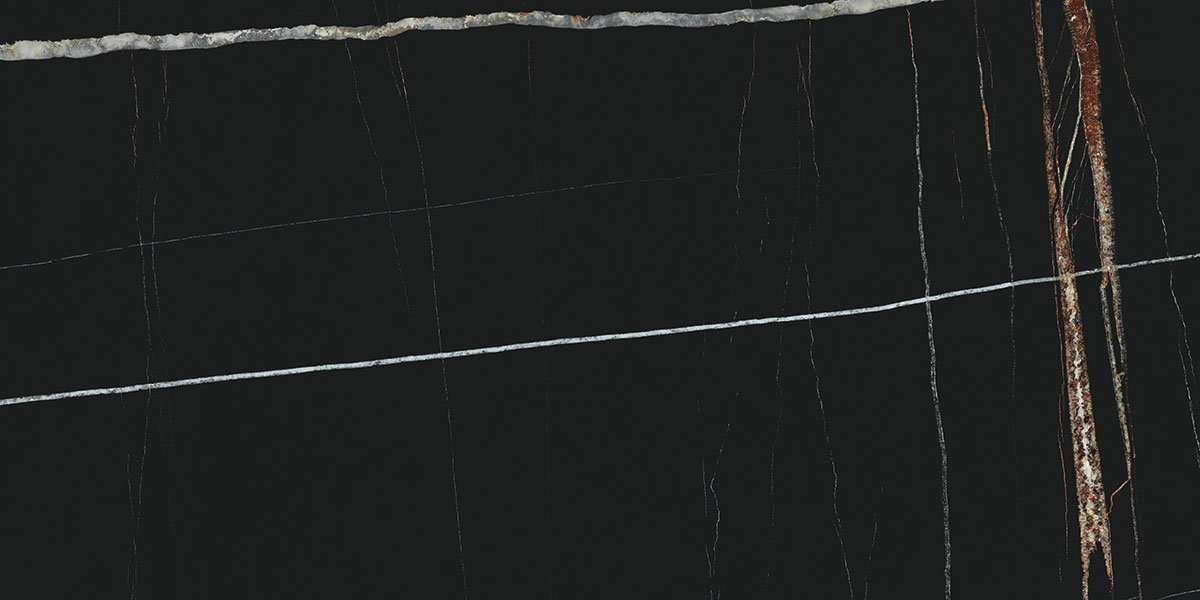 Керамогранит La Fabbrica Marmi Sahara Noir Lap/Rett 135061, цвет чёрный, поверхность лаппатированная, прямоугольник, 600x1200