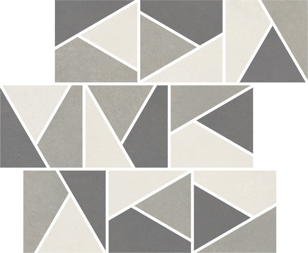 Мозаика Impronta Nuances Mos.Triangoli Mix Freddo 3 NU00MTGF3, цвет разноцветный, поверхность матовая, прямоугольник, 300x300