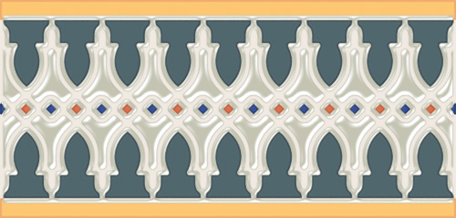 Бордюры Керлайф Menara, цвет разноцветный, поверхность глянцевая, прямоугольник, 120x251