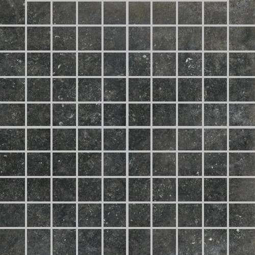 Мозаика Floor Gres Airtech London Black Nat Mosaico (3X3) 761047, цвет чёрный, поверхность матовая натуральная, квадрат, 300x300