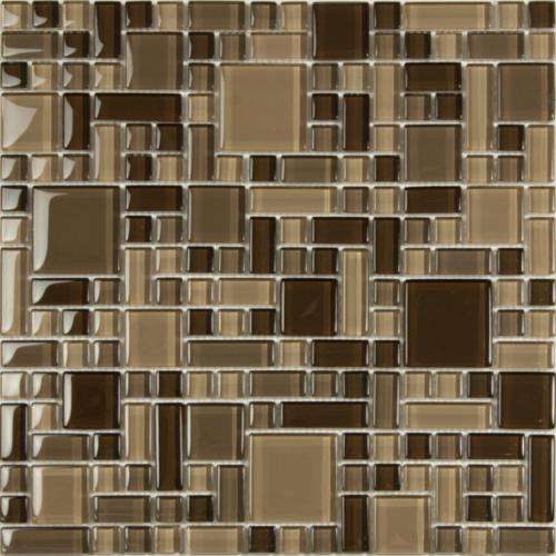 Мозаика NS Mosaic S-804, цвет коричневый, поверхность глянцевая, квадрат, 298x298