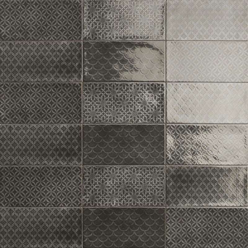 Декоративные элементы Mainzu Camden Decor Nero, цвет чёрный, поверхность глянцевая, прямоугольник, 100x200