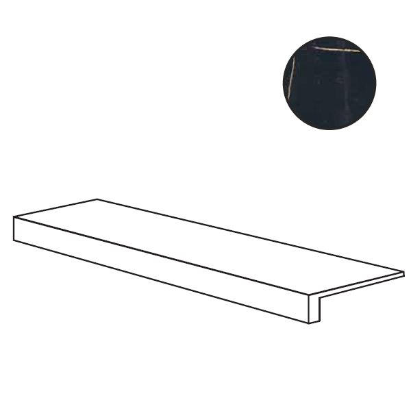 Ступени Ariana Nobile Gradone Top Port Noir Lux PF60012222, цвет чёрный, поверхность полированная, прямоугольник, 320x1200