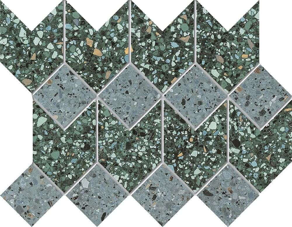 Мозаика Maciej Zien Funky Mozaika Gresowa 2, цвет зелёный синий, поверхность матовая, прямоугольник, 226x298