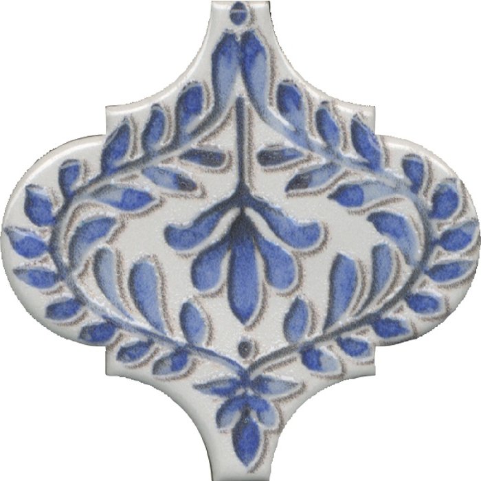 Декоративные элементы Kerama Marazzi Арабески Майолика 1 VT\A316\65000, цвет белый голубой, поверхность глянцевая, арабеска, 65x65