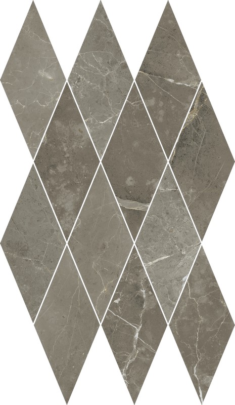 Мозаика Italon Stellaris Mosaico Diamond Tuscania Grey 620110000207, цвет серый, поверхность матовая, ромб, 280x480