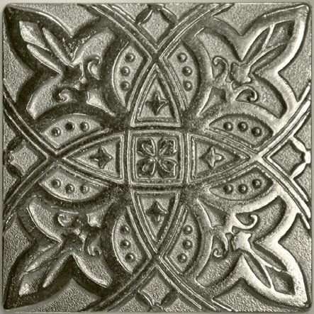 Вставки Kavarti Zodiac Nickel, цвет металлик, поверхность лаппатированная, квадрат, 75x75