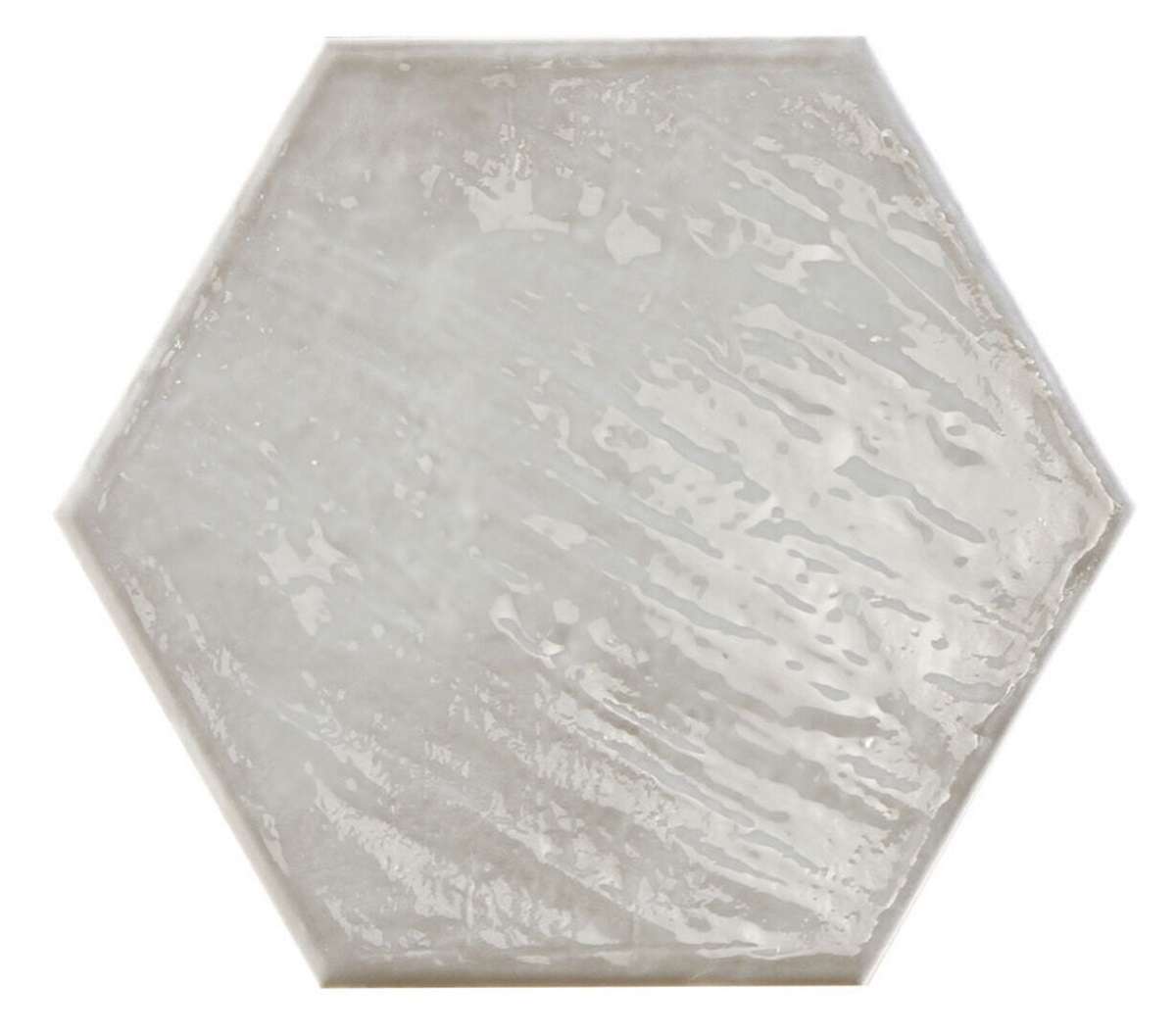 Керамогранит Prissmacer Rain Grigio Hex, цвет серый, поверхность глянцевая, шестиугольник, 198x228