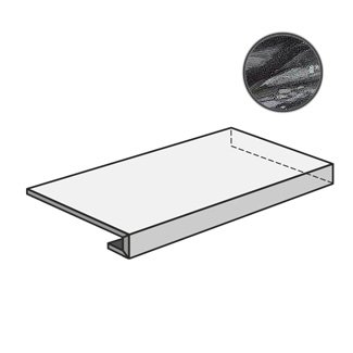 Ступени Emilceramica (Acif) Tele Di Marmo Angolare DX Calacatta Renoir Nat EDKU, цвет чёрно-белый, поверхность матовая, прямоугольник с капиносом, 330x1200