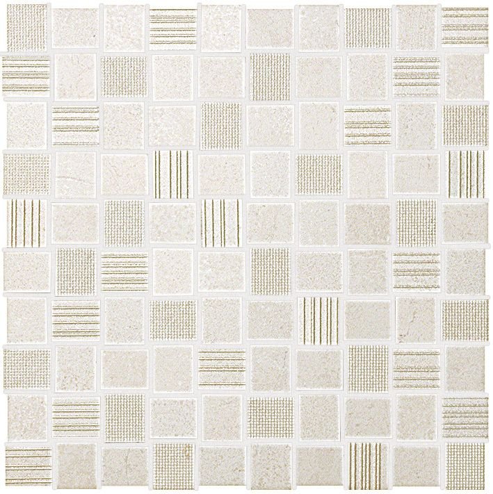 Мозаика Fap Desert Check White Mosaico FKIK, цвет бежевый, поверхность матовая, квадрат, 305x305