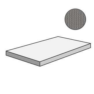 Ступени Mutina Pico Angolare corner tile SX Downnatural Antracite, цвет серый, поверхность матовая, прямоугольник с капиносом, 330x1200