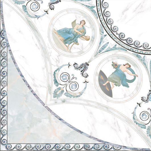 Декоративные элементы Europa Ceramica Calacatta Musa Esquina Decor, цвет разноцветный, поверхность глянцевая, квадрат, 450x450