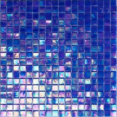 Мозаика Alma Mosaic Flicker NE25, цвет синий, поверхность глянцевая, квадрат, 150x150