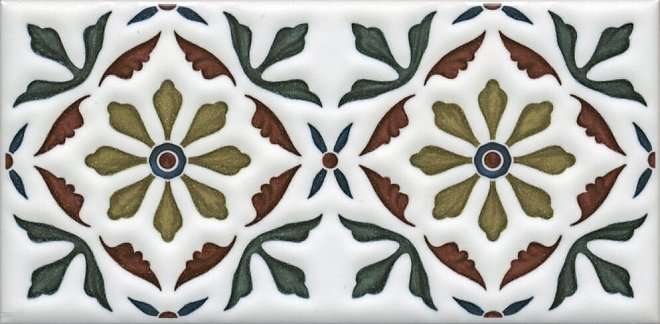 Бордюры Kerama Marazzi Декор Клемансо орнамент STG\B618\16000, цвет разноцветный, поверхность глянцевая, прямоугольник, 74x150