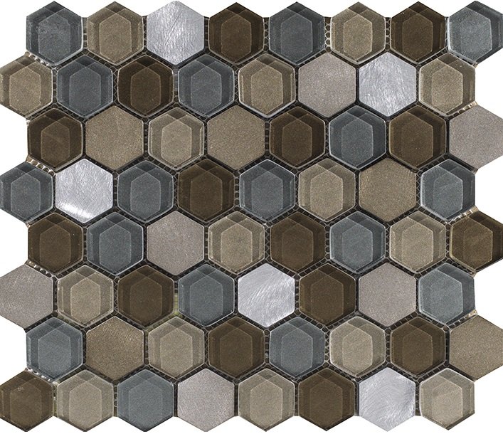 Мозаика L'Antic Colonial Fusion Hexagon Caramel Mix L241711091, цвет разноцветный, поверхность матовая, шестиугольник, 255x295