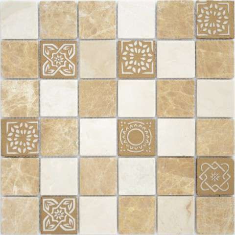 Мозаика Caramelle Mosaic Art Stone Pietra Mix 1 Mat, цвет бежевый, поверхность матовая, квадрат, 300x300
