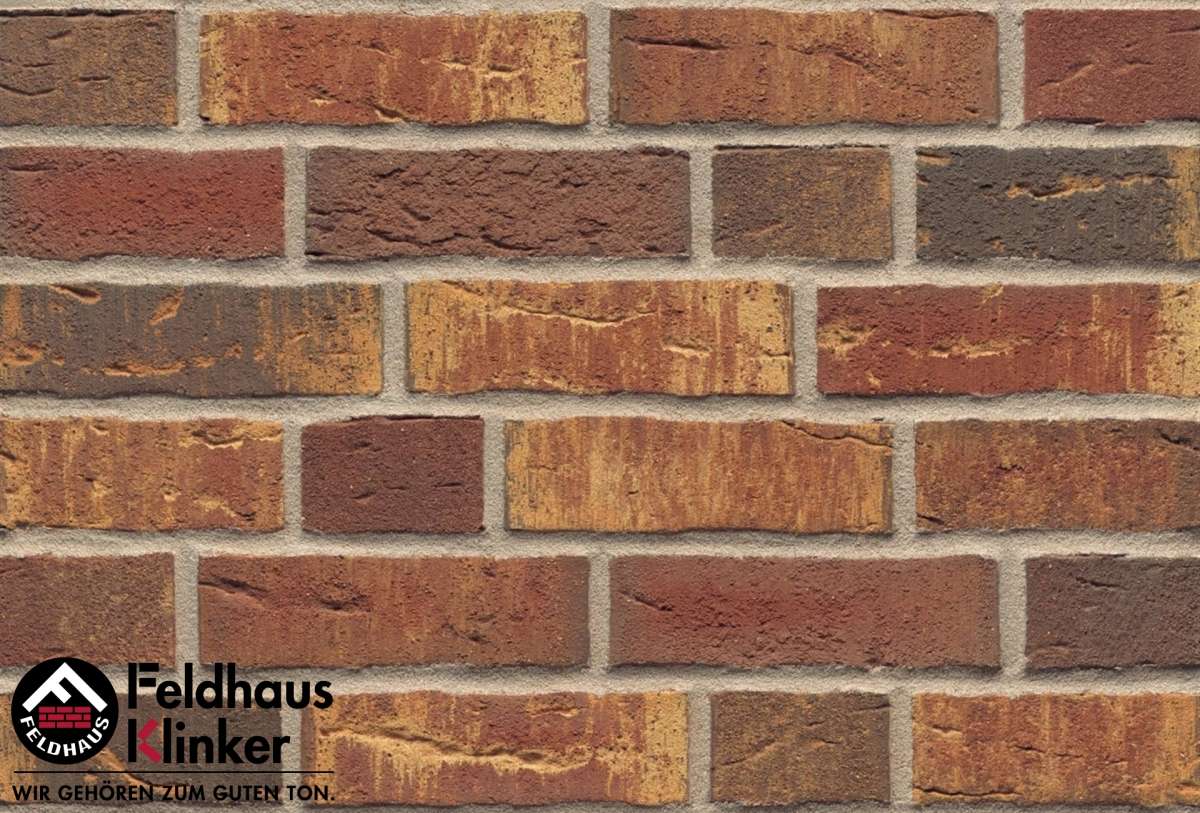 Клинкер Feldhaus Klinker Sintra Ardor Calino R686DF14, цвет коричневый, поверхность матовая, под кирпич, 52x240