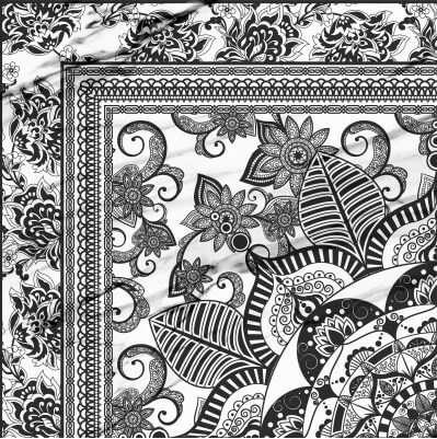 Декоративные элементы Click Calacatta Roseton, цвет чёрно-белый, поверхность матовая, квадрат, 450x450