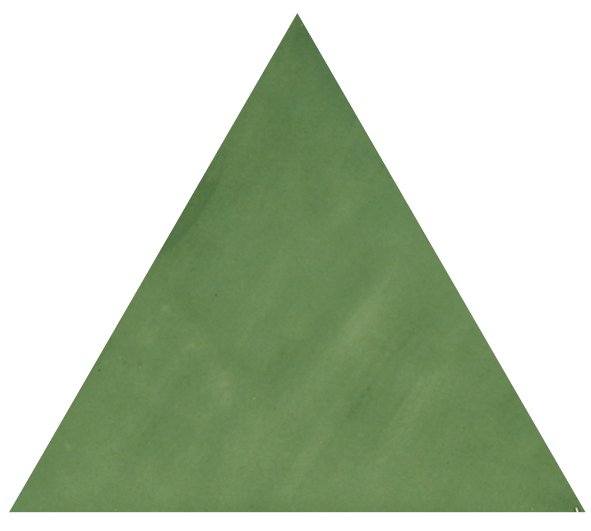 Керамическая плитка Maritima Maritima Alpha Green, цвет зелёный, поверхность глянцевая, треугольник, 115x130